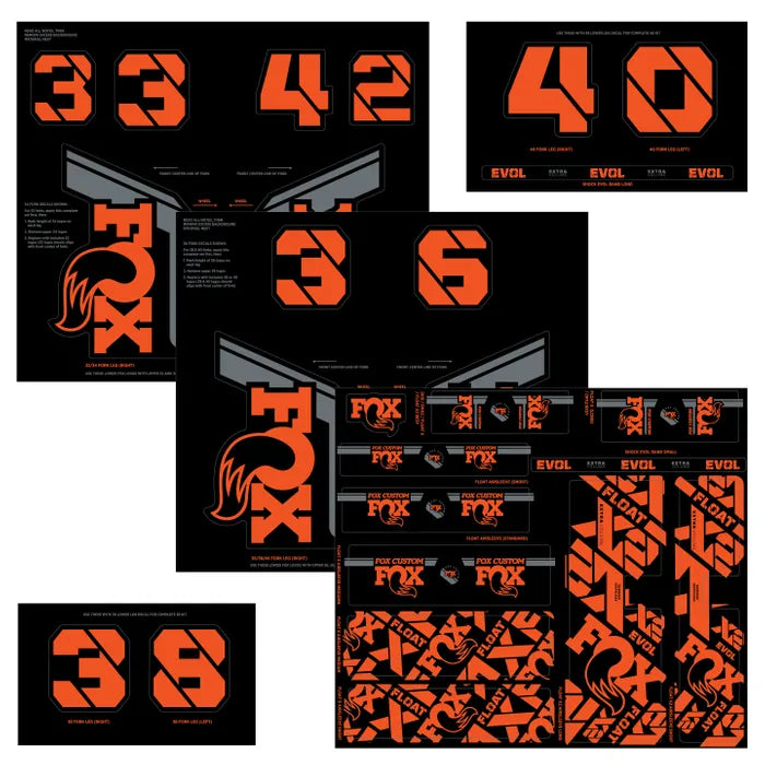 FOX Decal Kit, Fork and Shock, Factory Orange - 803-01-731